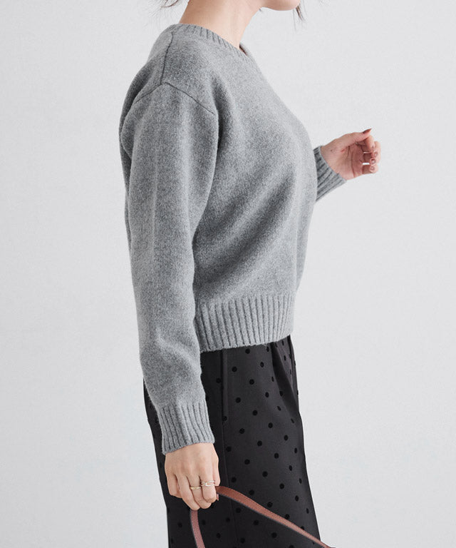 マーベラス バイ ピエロ marvelous by Pierrot ネックが選べる無地ラメクロップド丈ニット【クルーネック】 (ラメ/ベージュ) ラメ/ベージュ