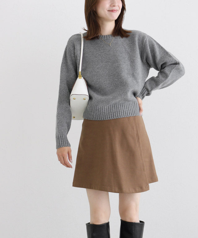 マーベラス バイ ピエロ marvelous by Pierrot ネックが選べる無地ラメクロップド丈ニット【クルーネック】 (ラメ/ベージュ) ラメ/ベージュ