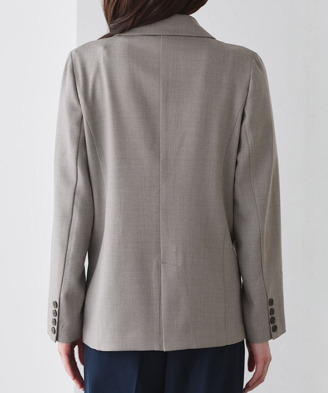 ピエロ Pierrot 選べる接触冷感リネンライクジャケット【Atype】 (杢ライトベージュ) 杢ライトベージュ