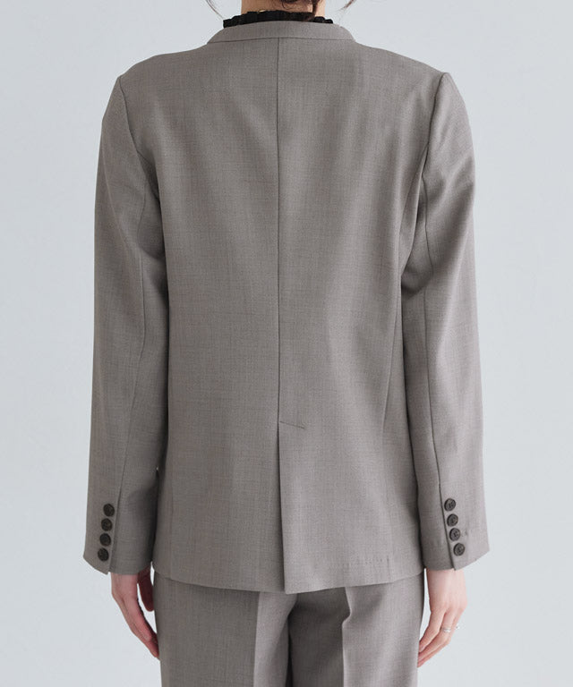 ピエロ Pierrot 選べる接触冷感リネンライクジャケット【Atype】 (杢ライトベージュ) 杢ライトベージュ