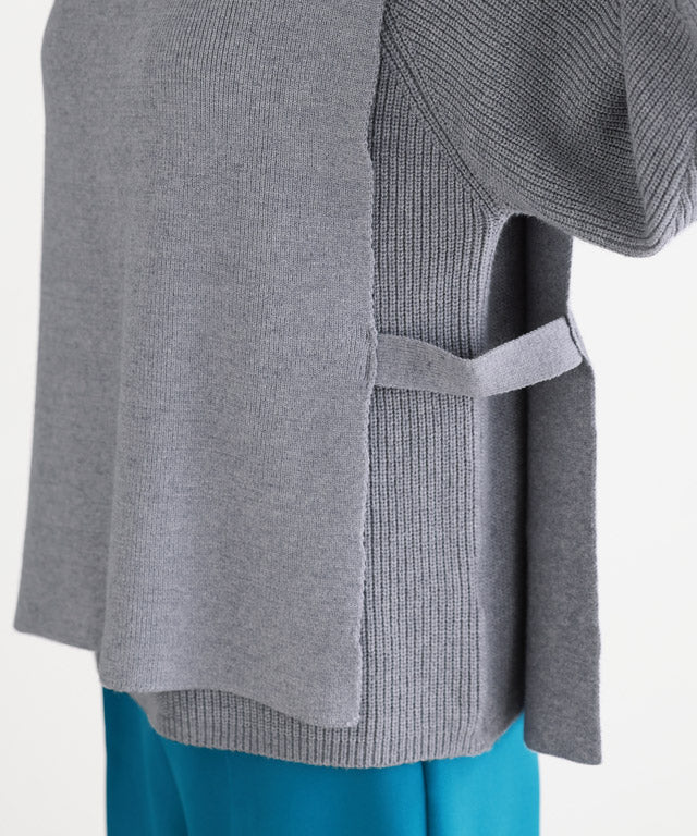 Marvelous by Pierrot High neck vest x puff sleeve knit set