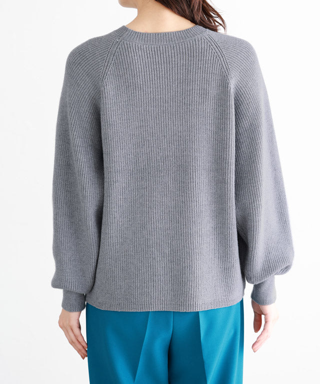 Marvelous by Pierrot High neck vest x puff sleeve knit set