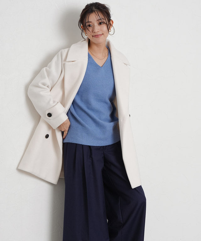 マーベラス バイ ピエロ marvelous by Pierrot ネックが選べるウールライクニット 【Vネック】