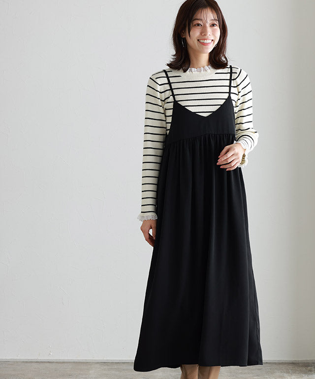 マーベラス バイ ピエロ marvelous by Pierrot 2wayギャザー切り替えキャミワンピース