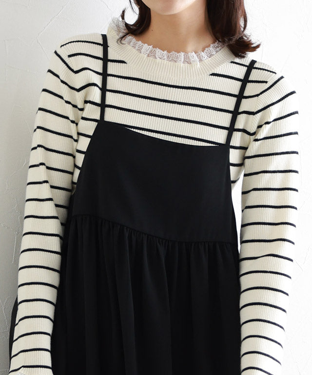 マーベラス バイ ピエロ marvelous by Pierrot 2wayギャザー切り替えキャミワンピース