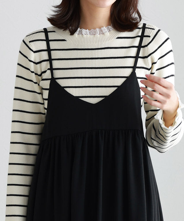 マーベラス バイ ピエロ marvelous by Pierrot 2wayギャザー切り替えキャミワンピース