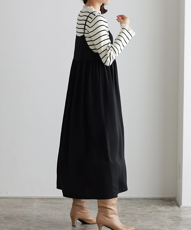 マーベラス バイ ピエロ marvelous by Pierrot 2wayギャザー切り替えキャミワンピース