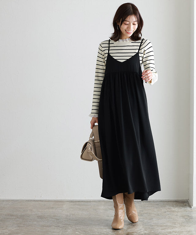 マーベラス バイ ピエロ marvelous by Pierrot 2wayギャザー切り替えキャミワンピース