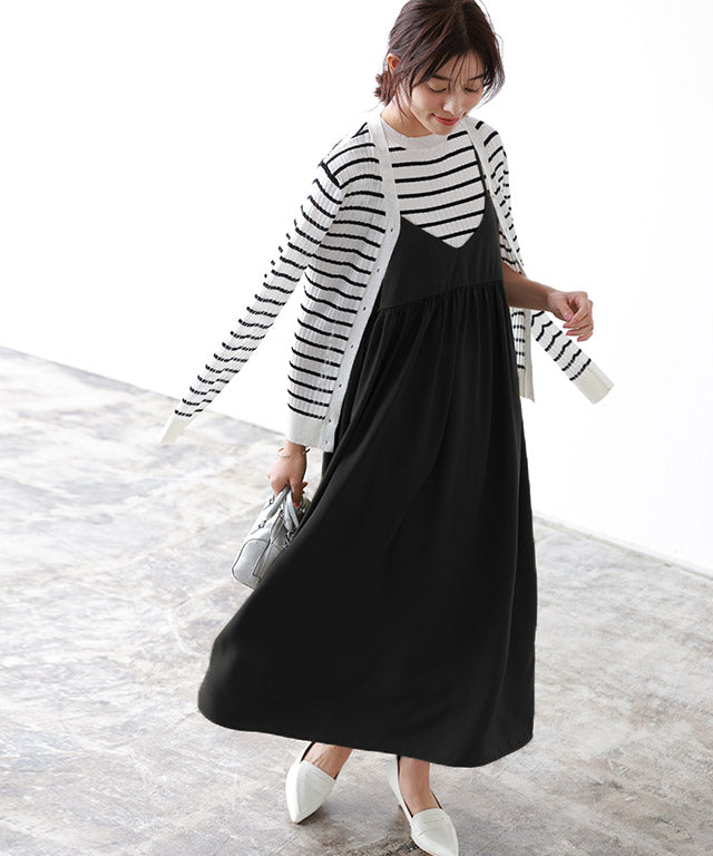 マーベラス バイ ピエロ marvelous by Pierrot 2wayギャザー切り替えキャミワンピース