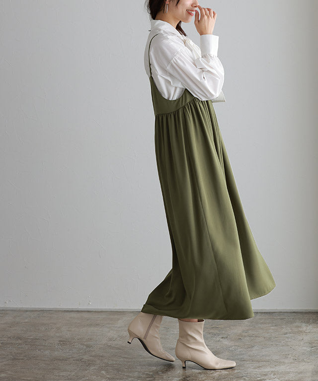 マーベラス バイ ピエロ marvelous by Pierrot 2wayギャザー切り替えキャミワンピース