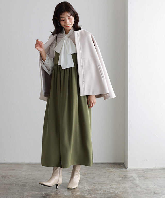 マーベラス バイ ピエロ marvelous by Pierrot 2wayギャザー切り替えキャミワンピース