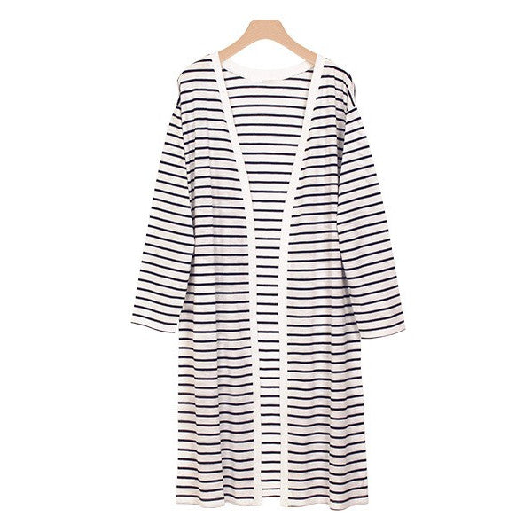 UV-Cut Slab Long Topper Cardigan