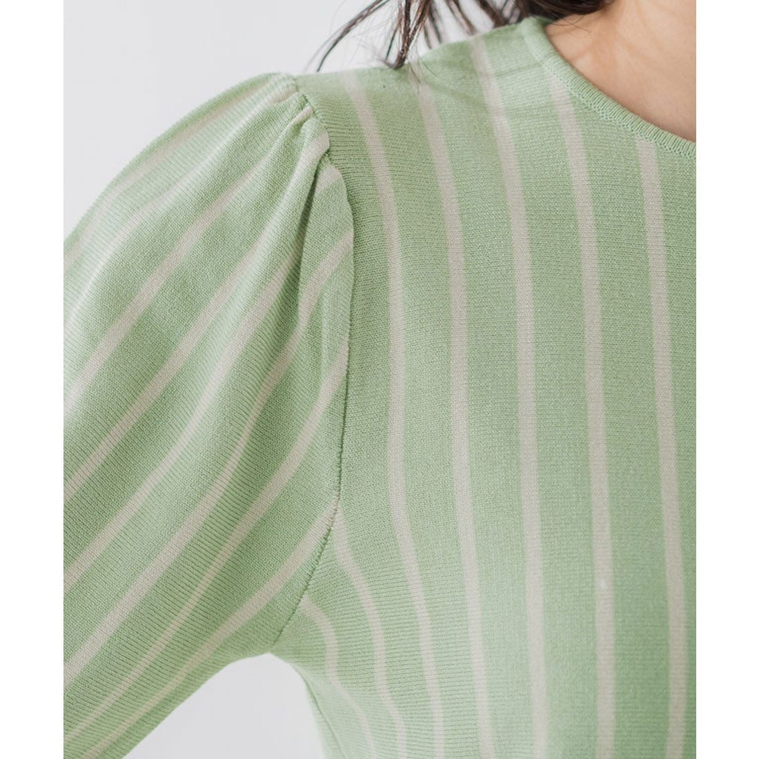 絲觸感條紋針織套頭衫