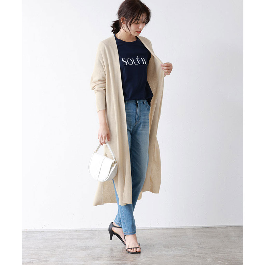 マーベラス バイ ピエロ marvelous by Pierrot 麻混トッパーニットカーディガン (モカ) モカ