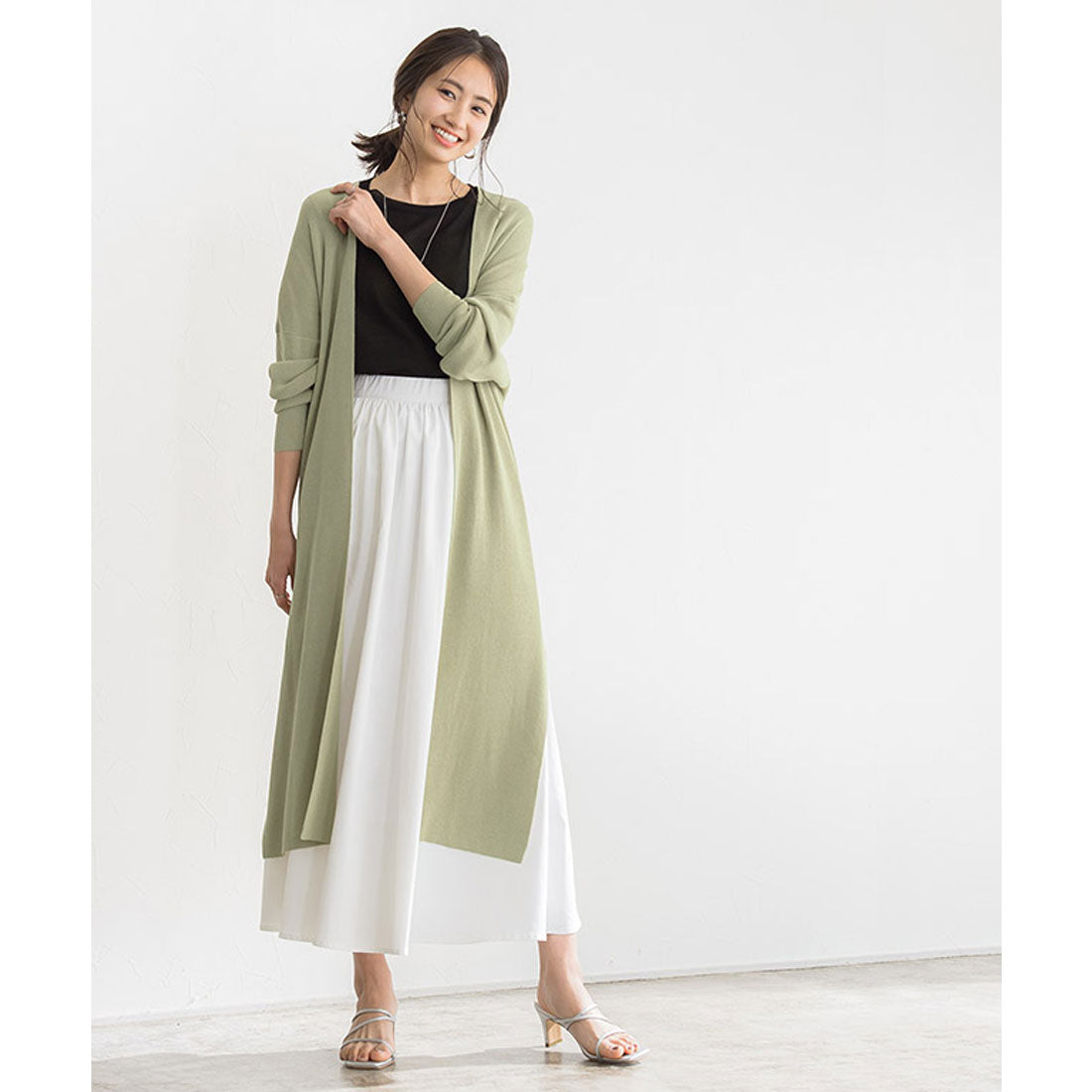 マーベラス バイ ピエロ marvelous by Pierrot 麻混トッパーニットカーディガン (モカ) モカ