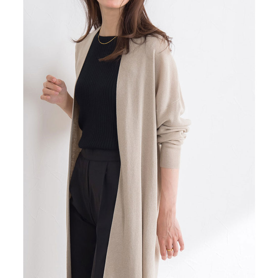 マーベラス バイ ピエロ marvelous by Pierrot 麻混トッパーニットカーディガン (モカ) モカ