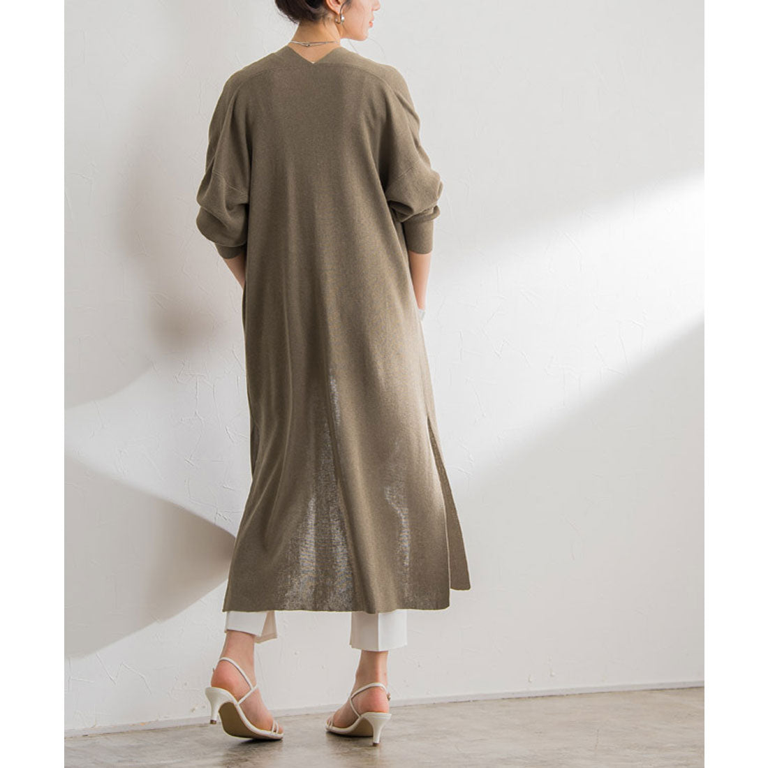 マーベラス バイ ピエロ marvelous by Pierrot 麻混トッパーニットカーディガン (モカ) モカ