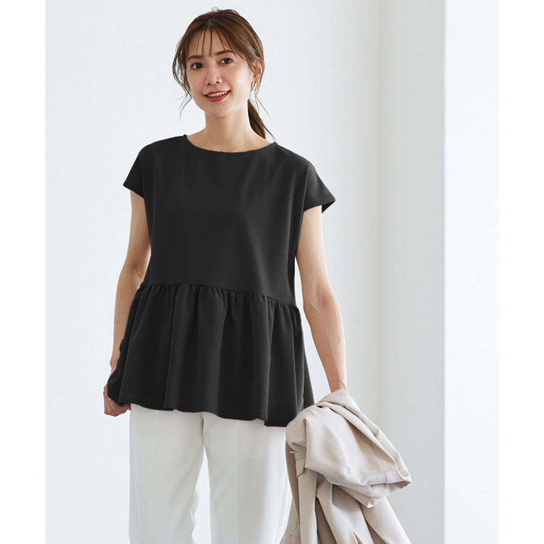 フレンチスリーブフレアTブラウス
