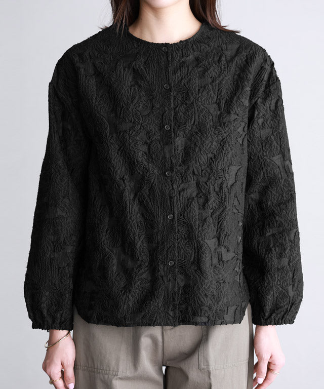 ピエロ Pierrot シアージャカードブラウス (ブラック) ブラック