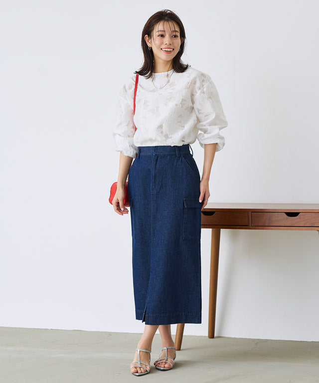 ピエロ Pierrot シアージャカードブラウス (ブラック) ブラック