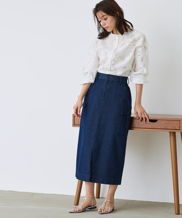 ピエロ Pierrot シアージャカードブラウス (ブラック) ブラック