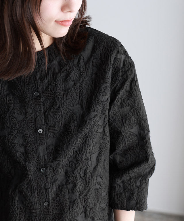 ピエロ Pierrot シアージャカードブラウス (ブラック) ブラック