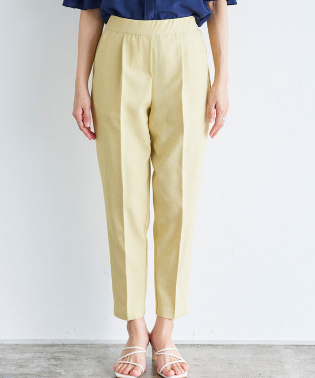 マーベラス バイ ピエロ marvelous by Pierrot 接触冷感リネンライクストレートパンツ (ライトピンク) ライトピンク