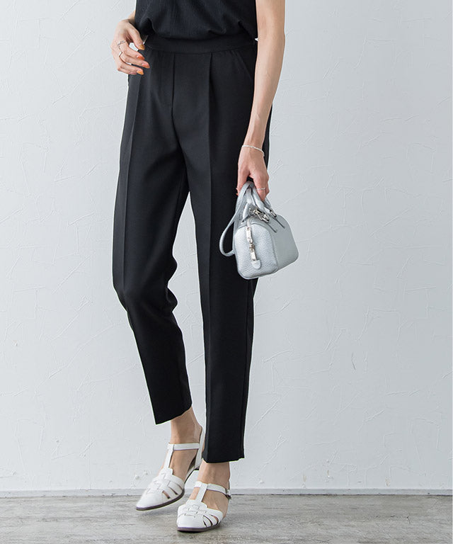 マーベラス バイ ピエロ marvelous by Pierrot 接触冷感リネンライクストレートパンツ (ブラック) ブラック