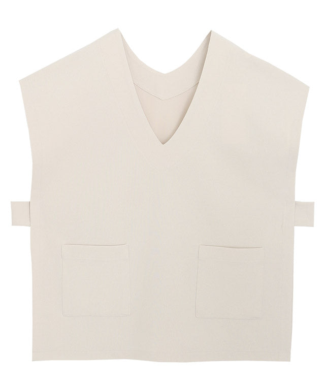 V領法式袖背心