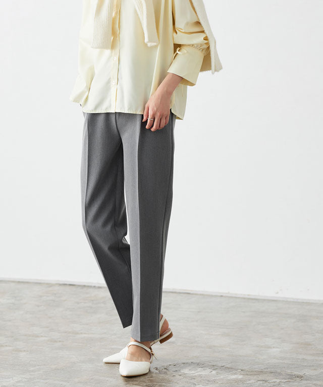 マーベラス バイ ピエロ marvelous by Pierrot  【高身長向け】【NHK「あさイチ」紹介  10サイズ展開】高見えゆるテーパードパンツ (杢チャコール) 杢チャコール