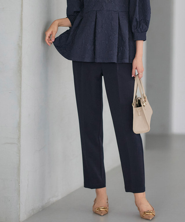 マーベラス バイ ピエロ marvelous by Pierrot 【高身長向け】【NHK「あさイチ」紹介  10サイズ展開】  高見えゆるテーパードパンツ(ダークネイビー) ダークネイビー