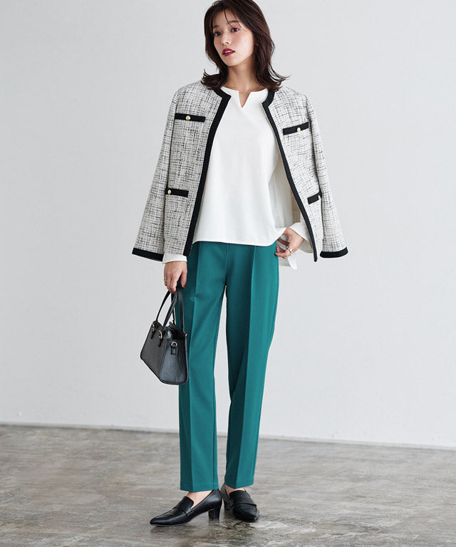 マーベラス バイ ピエロ marvelous by Pierrot  【高身長向け】【NHK「あさイチ」紹介  10サイズ展開】高見えゆるテーパードパンツ,ブルーグリーン