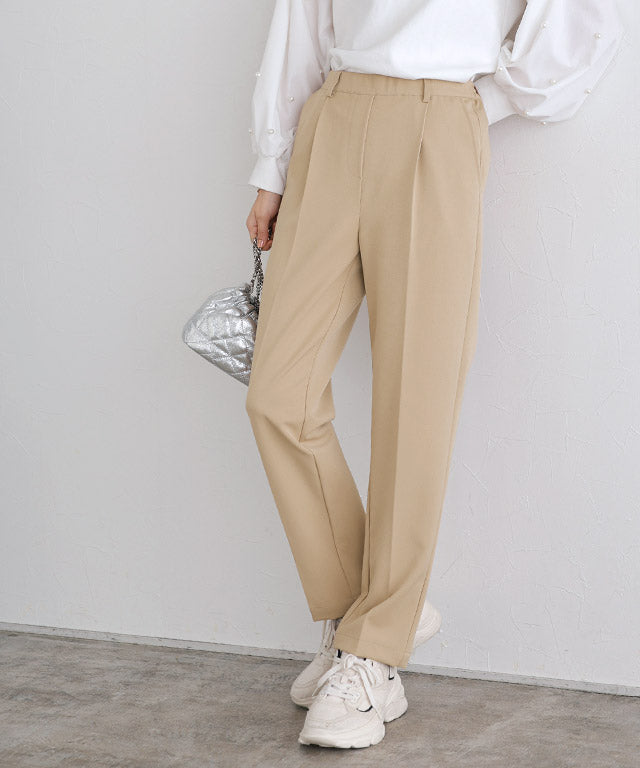 マーベラス バイ ピエロ marvelous by Pierrot  【高身長向け】【NHK「あさイチ」紹介  10サイズ展開】 高見えゆるテーパードパンツ (ベージュ) ベージュ