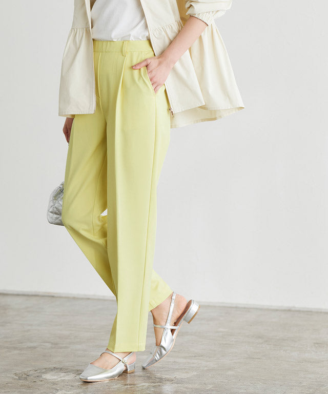 マーベラス バイ ピエロ marvelous by Pierrot  【高身長向け】【NHK「あさイチ」紹介  10サイズ展開】高見えゆるテーパードパンツ,ライトイエロー