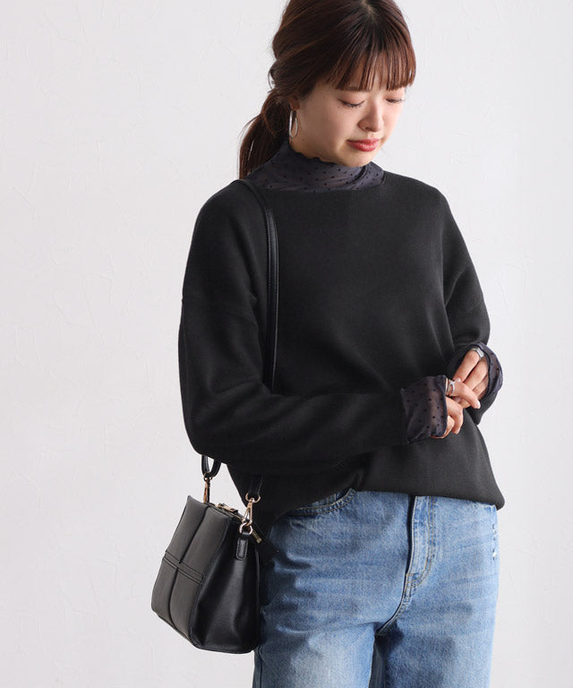 Selectable Neck Multi-functional Knit Pullover [Boat Neck]