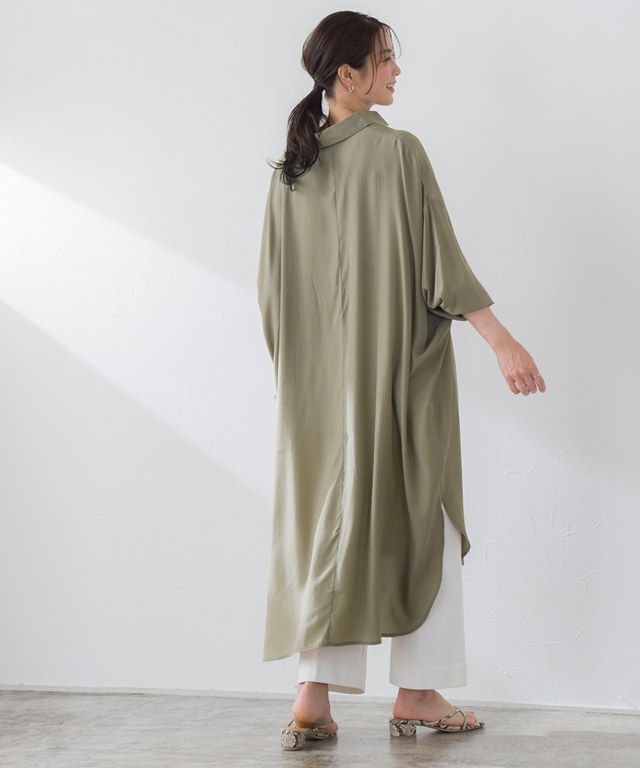 Henry Neck Tunic Shirt Dress