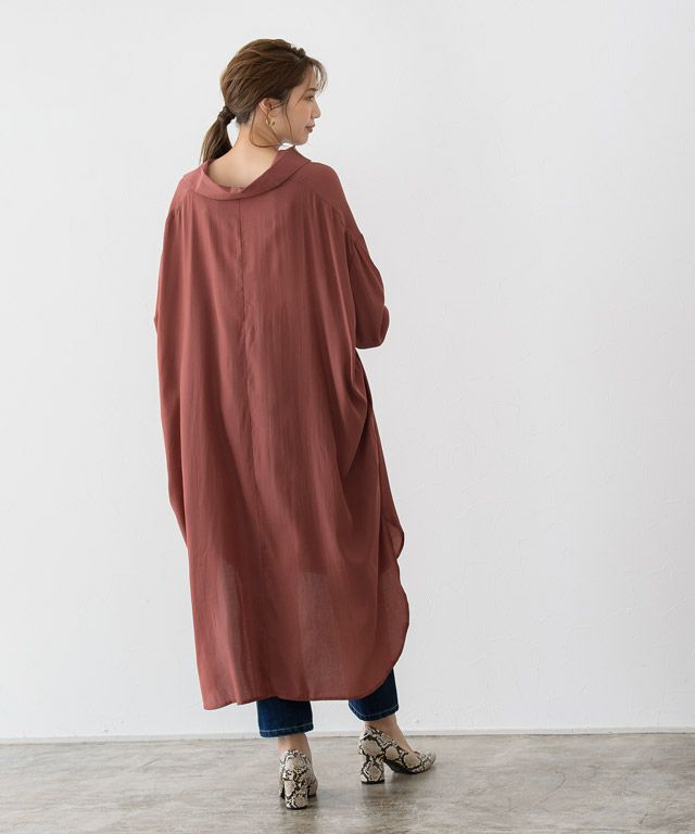 Henry Neck Tunic Shirt Dress