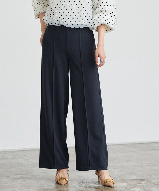 ペアスキンピンタックストレートパンツ