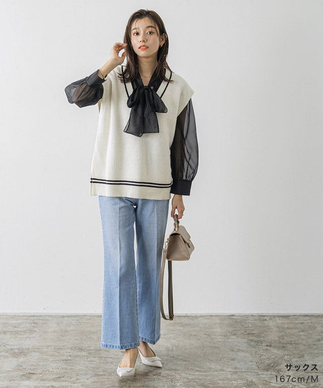 マーベラス バイ ピエロ marvelous by Pierrot 【NHK「あさイチ」紹介】フレアデニムパンツ