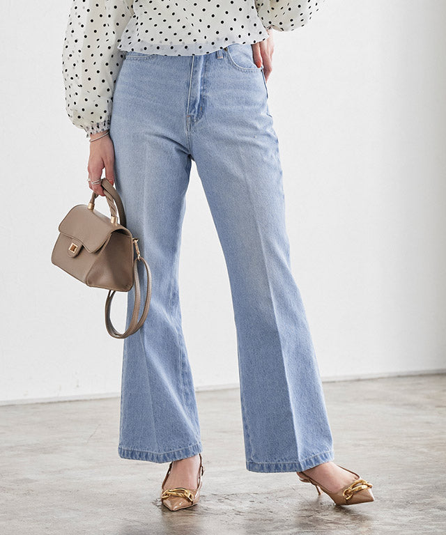 マーベラス バイ ピエロ marvelous by Pierrot 【NHK「あさイチ」紹介】フレアデニムパンツ