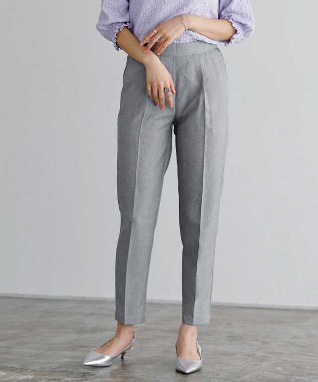 マーベラス バイ ピエロ marvelous by Pierrot 接触冷感リネンライクストレートパンツ (チャコール) チャコール