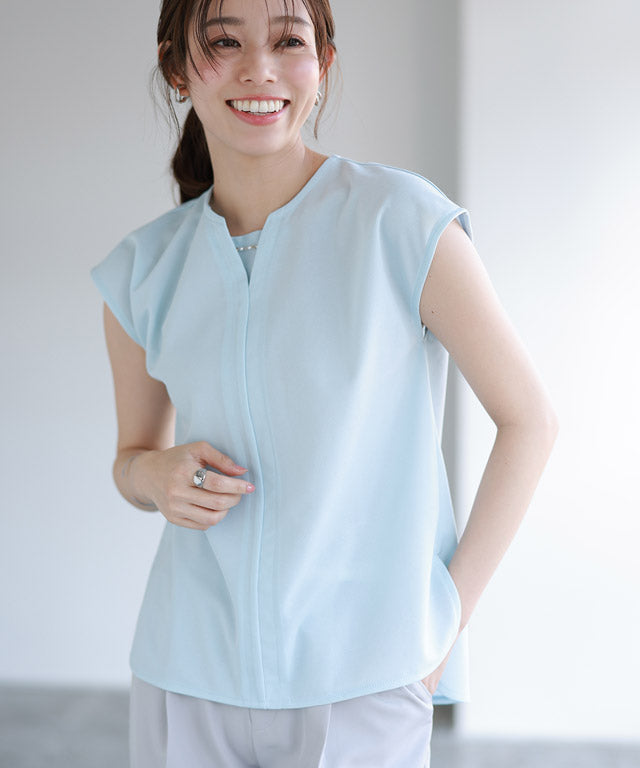 雙面珍珠點綴T恤襯衫