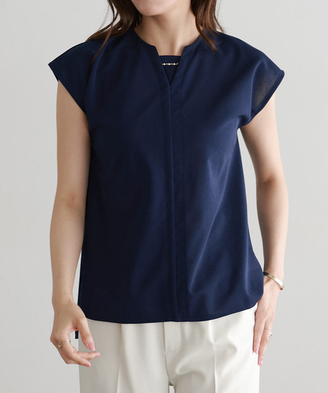 雙面珍珠點綴T恤襯衫