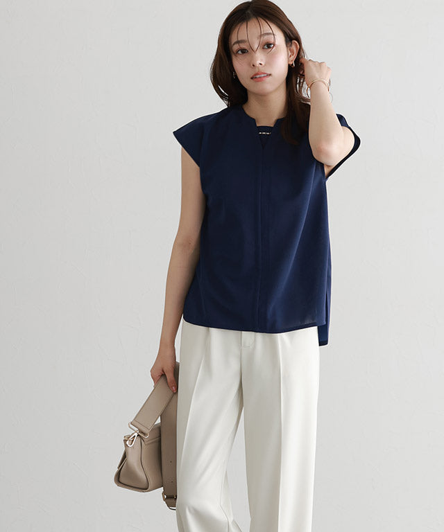 雙面珍珠點綴T恤襯衫