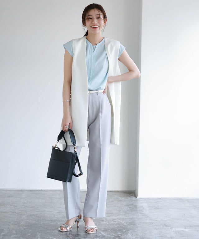 雙面珍珠點綴T恤襯衫