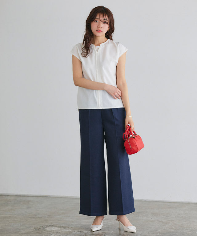 雙面珍珠點綴T恤襯衫