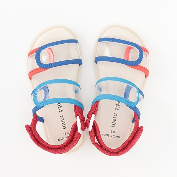 プティマイン petit main 配色クリアサンダル (クロ) クロ