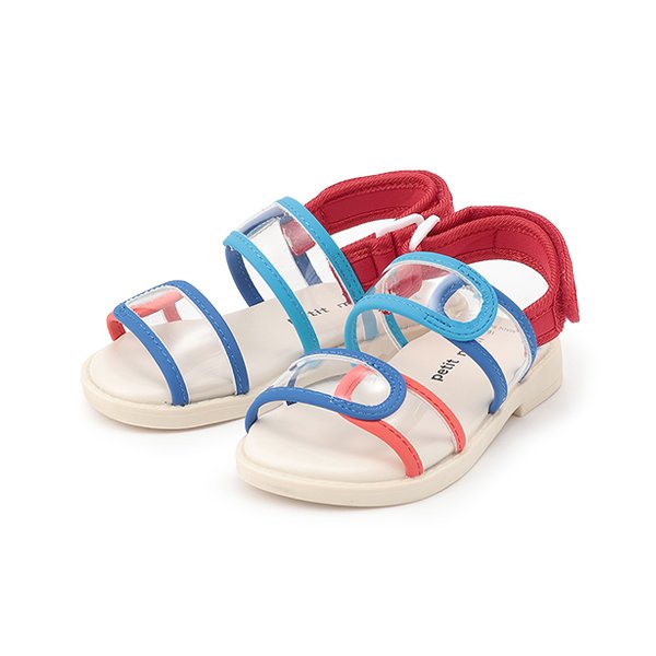 プティマイン petit main 配色クリアサンダル (クロ) クロ