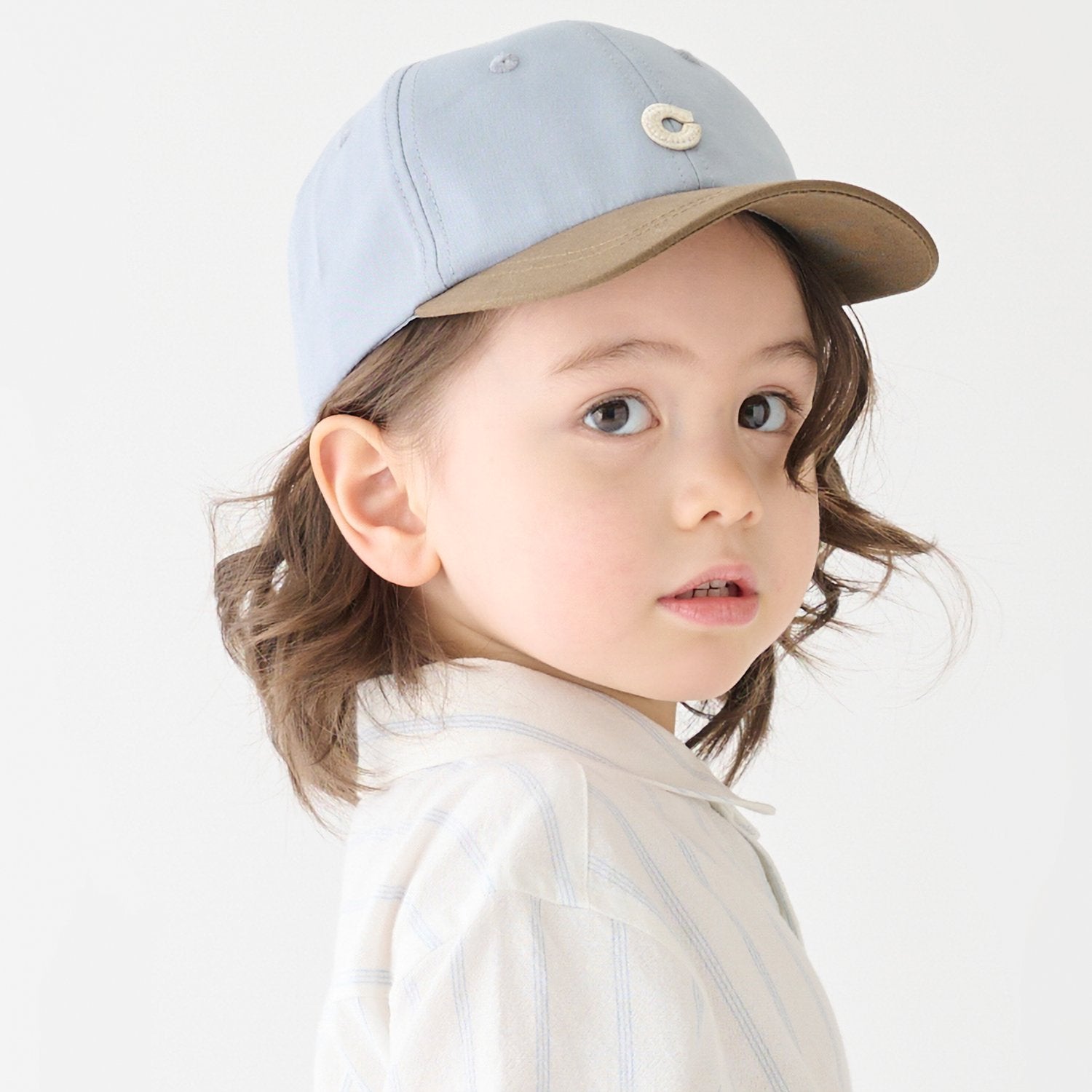 プティマイン petit main 【UV加工】アルファベットロゴキャップ (サックス) サックス