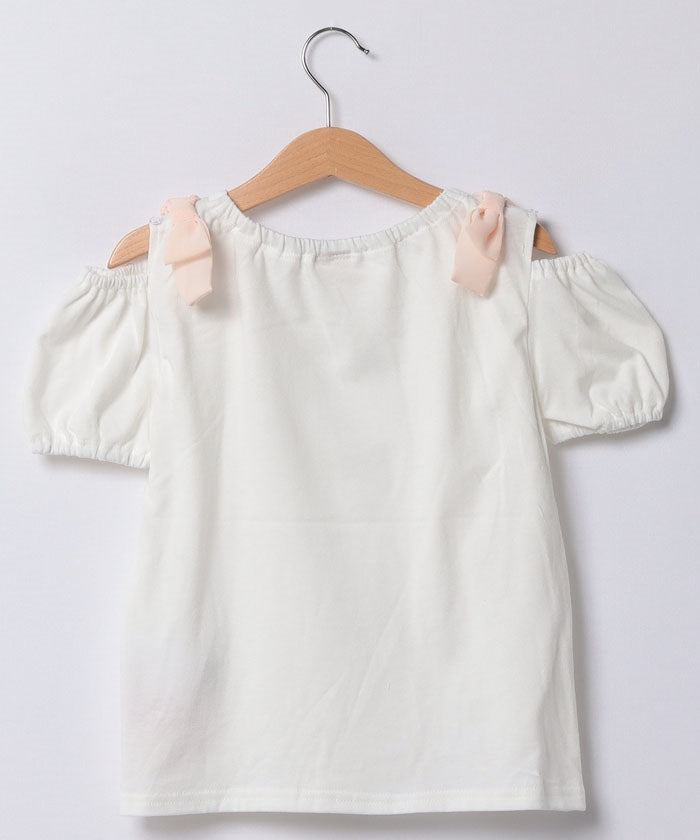 プティマイン petit main 【Disney】2way肩リボンTシャツ